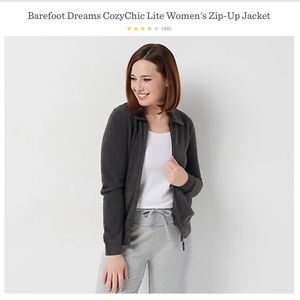 Barefoot Dreams Cozychic Lite zip up jacket - carbon
